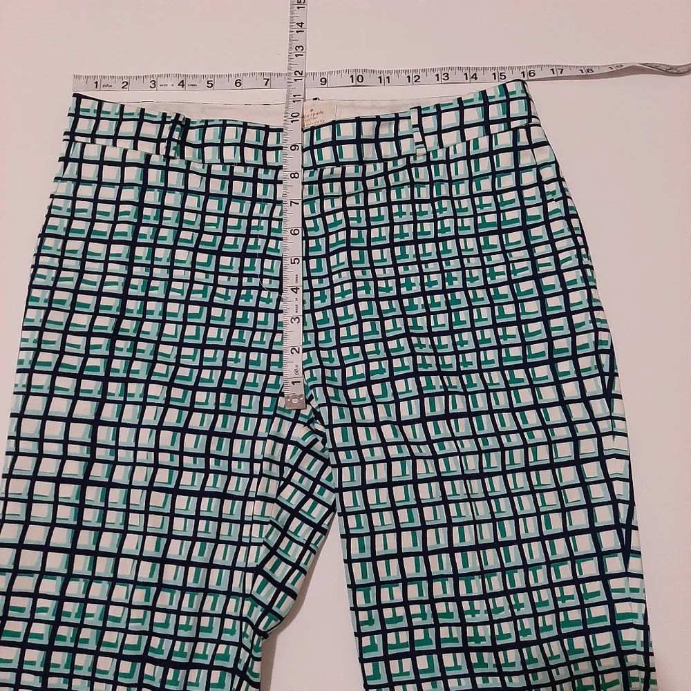 Kate Spade Breeze Block Plaid Cotton Pants Size 6